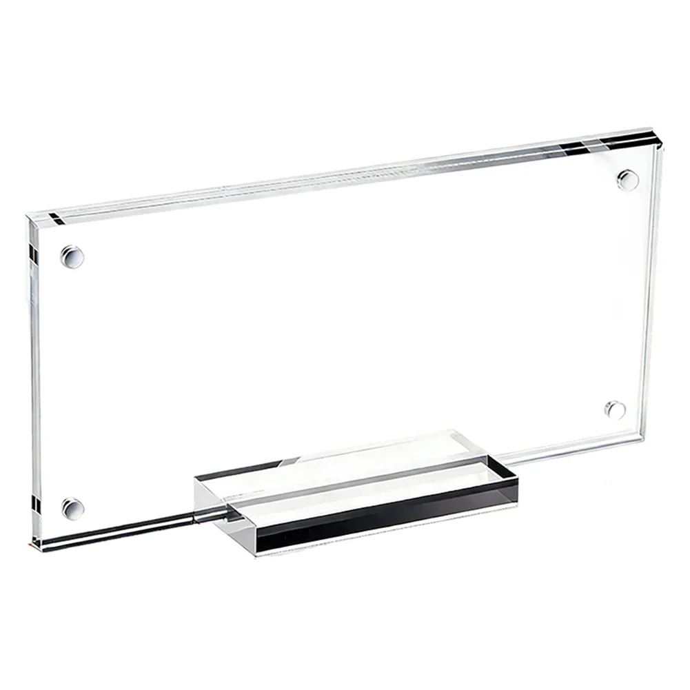 Clear Acrylic Currency Case For Displaying US Dollar Bills Stamps And Small Keepsakes With Frame And Low-Height Base