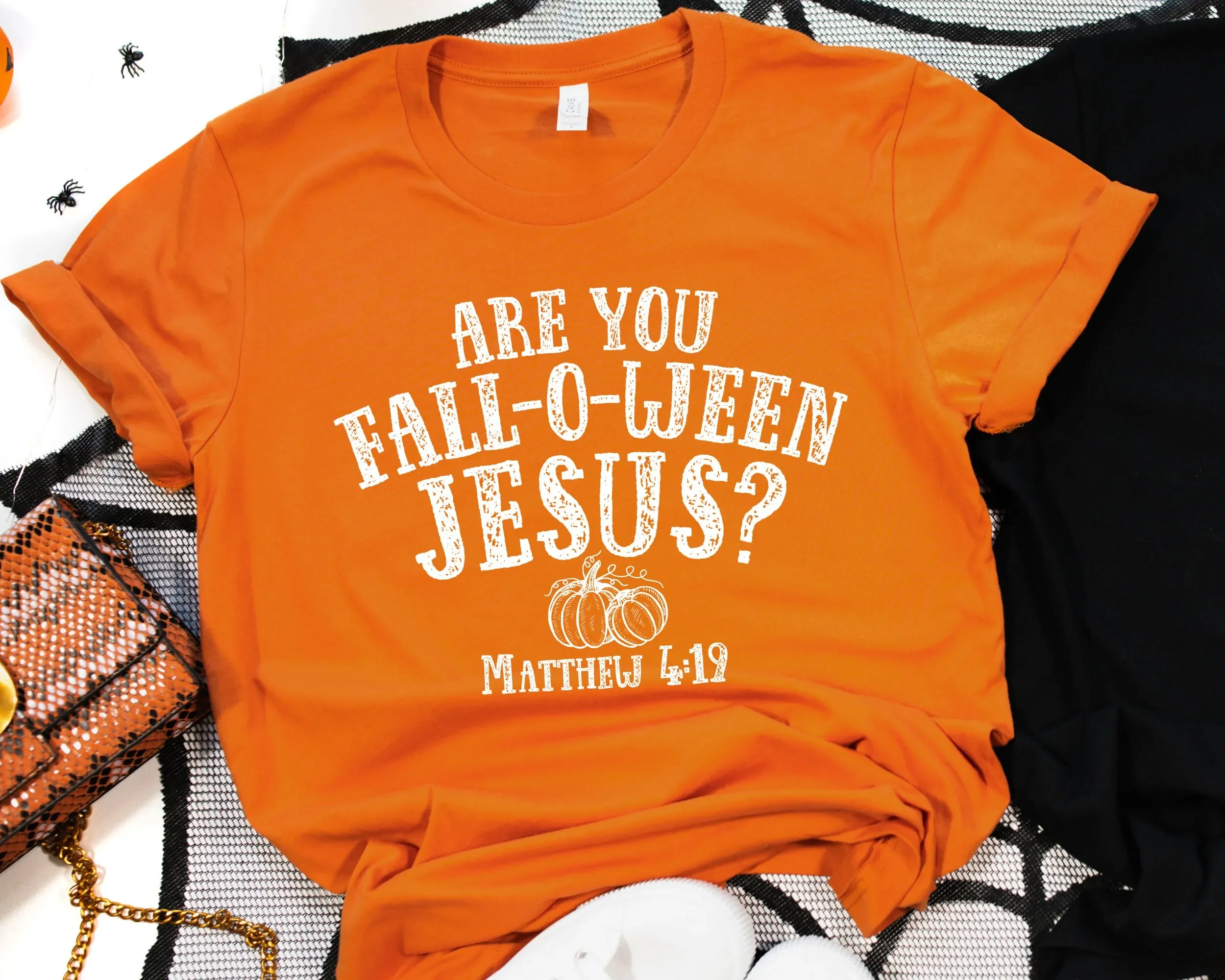 Are You Falloween Jesus Matthew 4 19 T Shirt Christian Fall Religious Retro Halloween Hallothanksmas