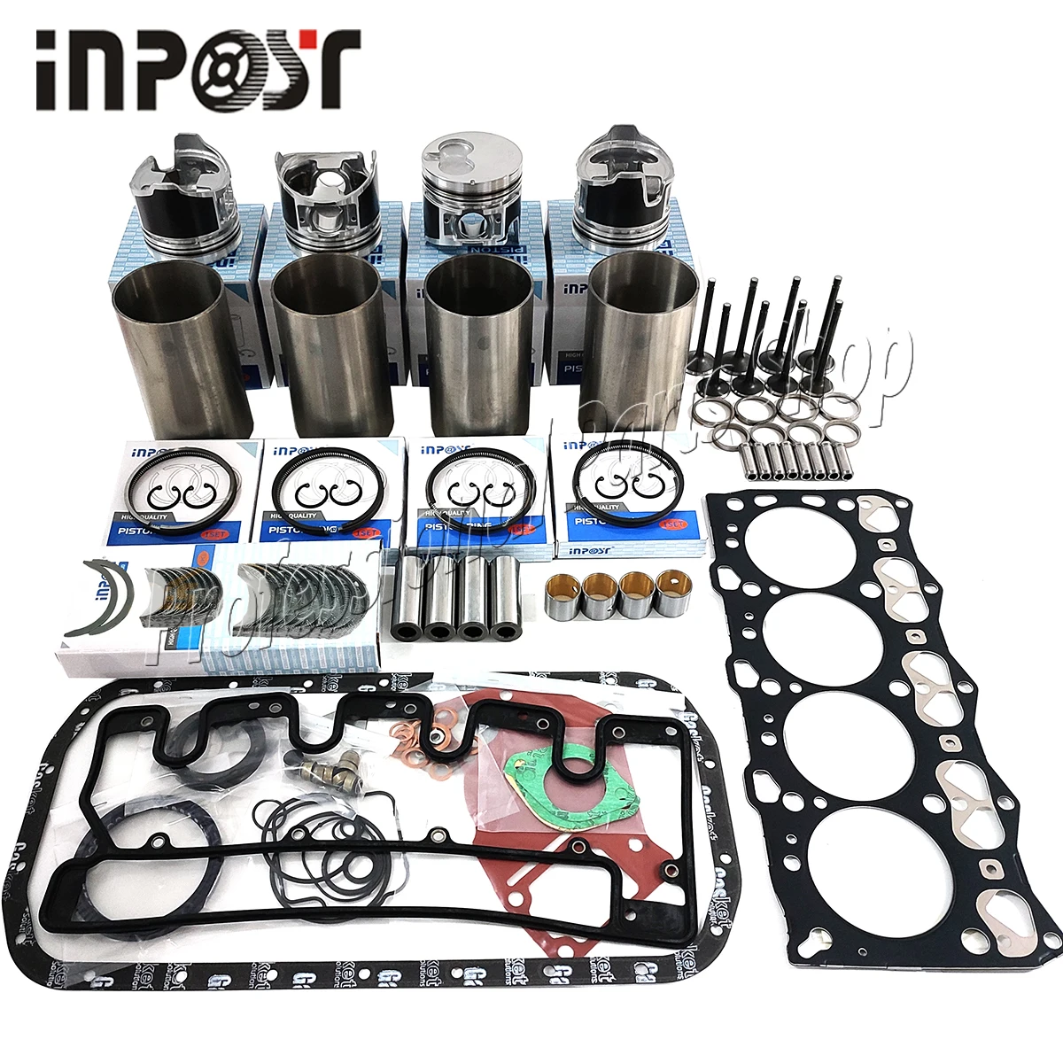 For Isuzu 4LE1 Overhaul Rebuild kit for Hitachi JCB IHI Digger Excavator Generator Piston And Piston Rings Cylinder Liner