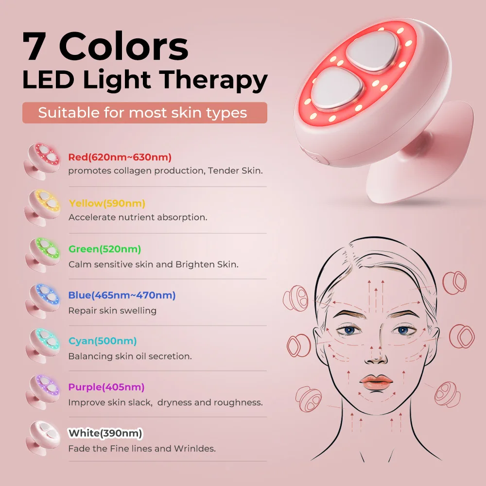 Beauty Device Promotes Hand Tightening with 7-color Light  Handheld Neck Micro Current  and Facial Features
