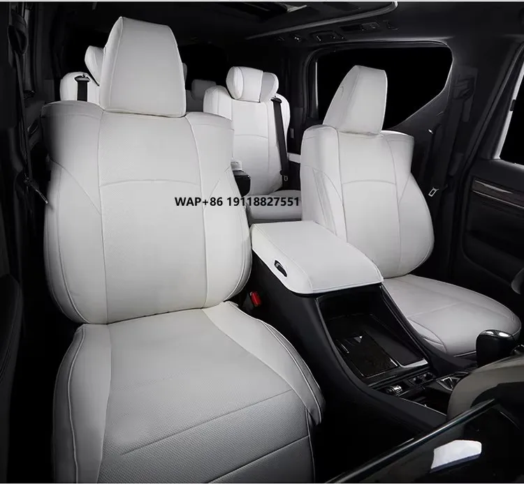 Custom Made for Alphard Car Accessories Seat Covers 3 Rows 6 7 8 Seats Luxury Synthetic Leather Custom Fit Full Set