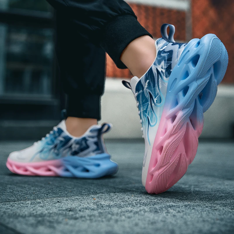 

ELUVA Summer Men's Sneaker High Quality Casual Sport Tennis Shoes Solid Color Breathable Lace-up Outdoor Running Training Shoes