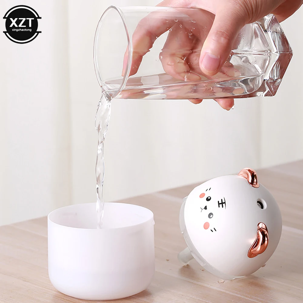 Cute Desktop Humidifier With Colorful Atmosphere Light 250ml Capacity Cool Mist Aroma Diffuser Home Bedroom Humidifier Purifier