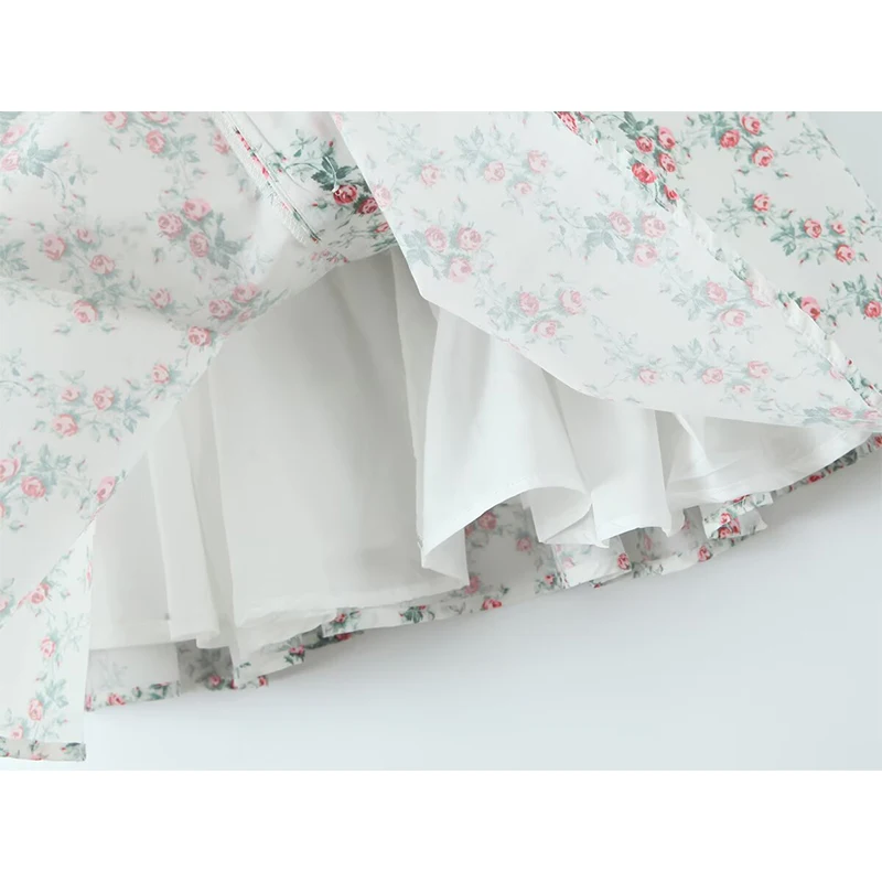 Jastie-vestido Sexy con tirantes finos y estampado de flores para mujer, vestidos cortos con cordones cruzados en la espalda, corte en A, para vacaciones, verano 2025