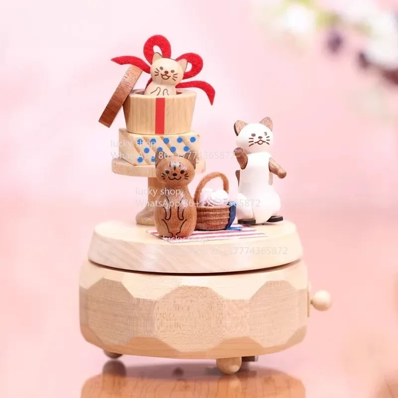 Wooden Music Box Girlfriend Girl Rotating Music Box Ten Year Old Cake Girl Girl Birthday Gift