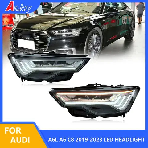 아우디 A6L A6 C8 헤드라이트 2019 2020 2021 2022 2023 A6 C8 LED 헤드 라이트 DRL 다이나믹 방향지시등 2개