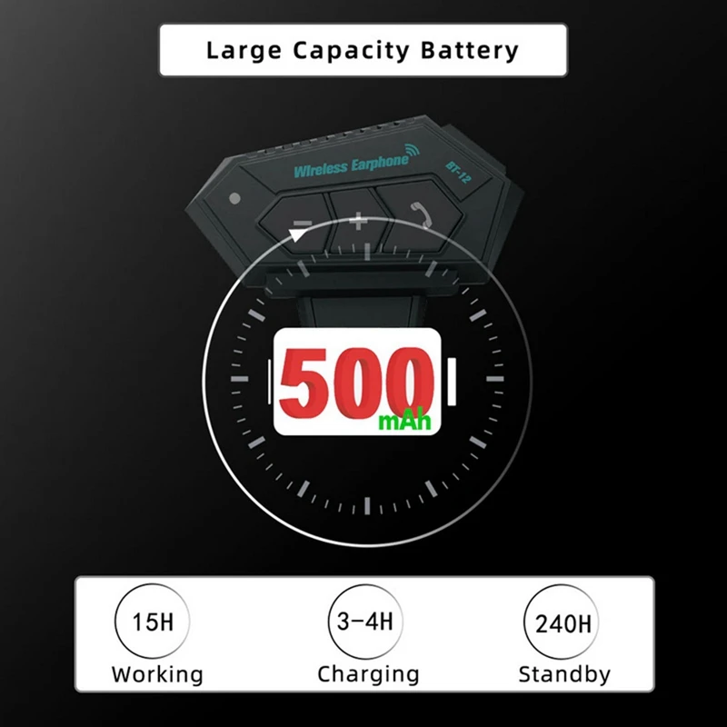 أفضل سماعات بلوتوث لاسلكية للخوذات ركوب الدراجات النارية الكهربائية تلقي المكالمات BT12 خوذة سماعات بلوتوث