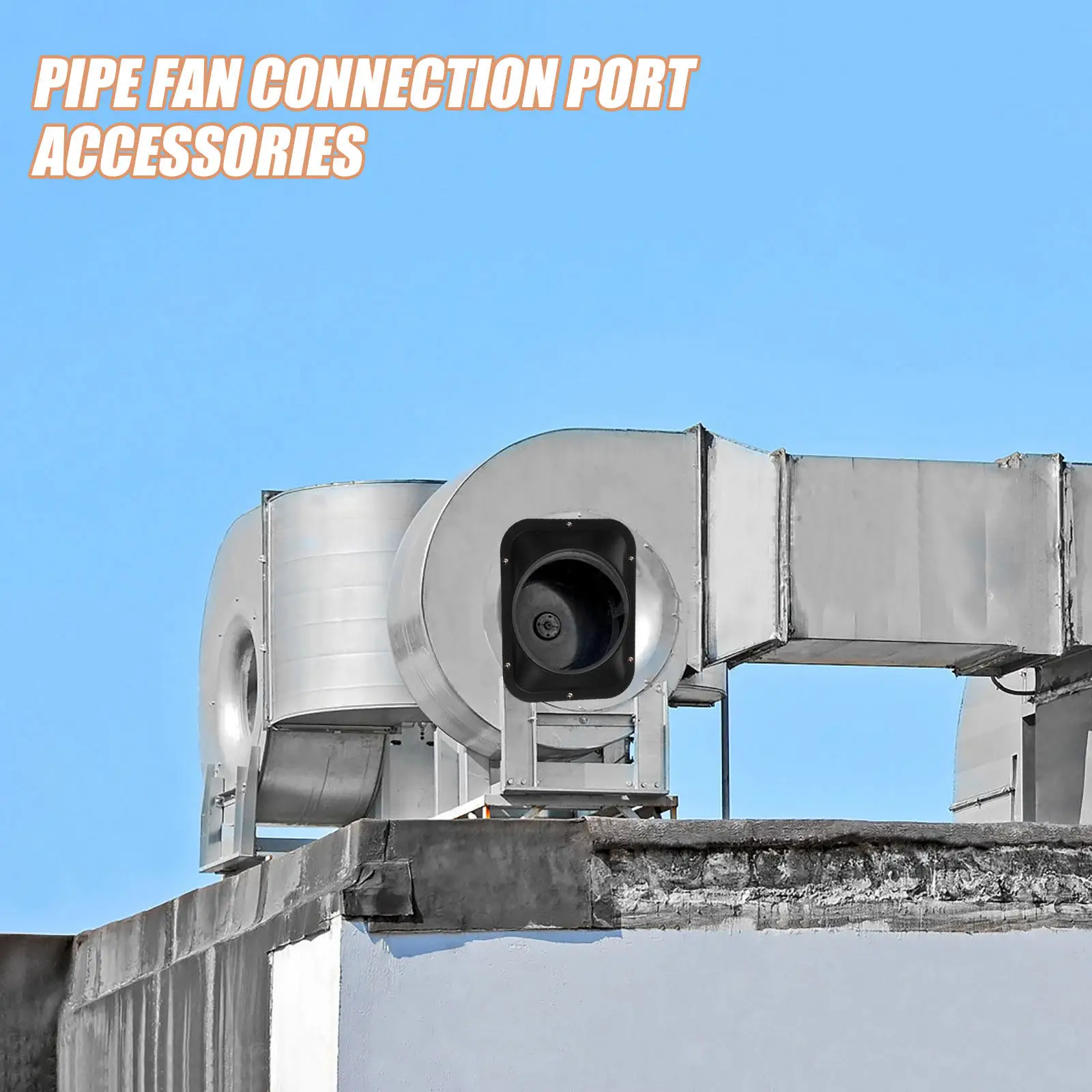 ABS Black Rectangular Base Flange Connector Air Duct Adapter Plastic Dust Collection Hose Fittings Ventilation