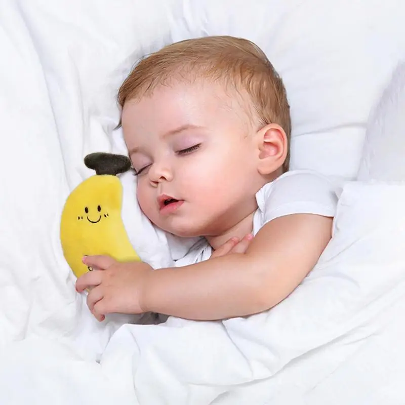 ベビーぬいぐるみ、赤ちゃん用なだめるおもちゃ、噛める人形、フルーツ型枕、ストラップ付き、ベビーベッド、シャワー、日常使い、保育園、自宅、旅行用