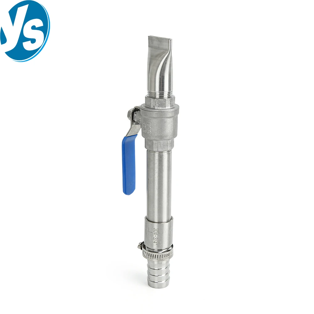 SSDuckbill High Pressure Cleaning Gun, Fan Spray Nozzle with Ball Valve, Industrial Wash Lance for Cleaning & Irrigation