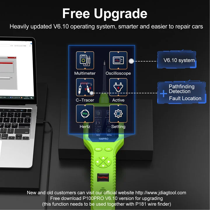JDiag P100 Pro Kit Kfz-Stromkreisprüfer Multifunktionaler Intelligenter Diagnose-Scanner für Fahrzeugelektrik Neueste Version mit P181 – Detail 2