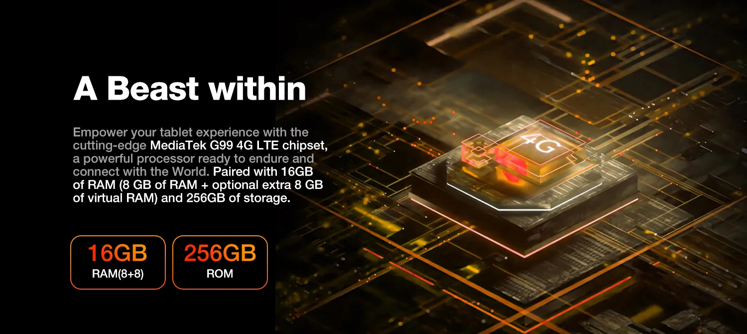 AGM P2 Active 11" FHD Rugged Tablet IP68 Waterproof/Dustproof 8GB RAM+256GB Android 14, G99, Widevine L1 P2W Durable Pad