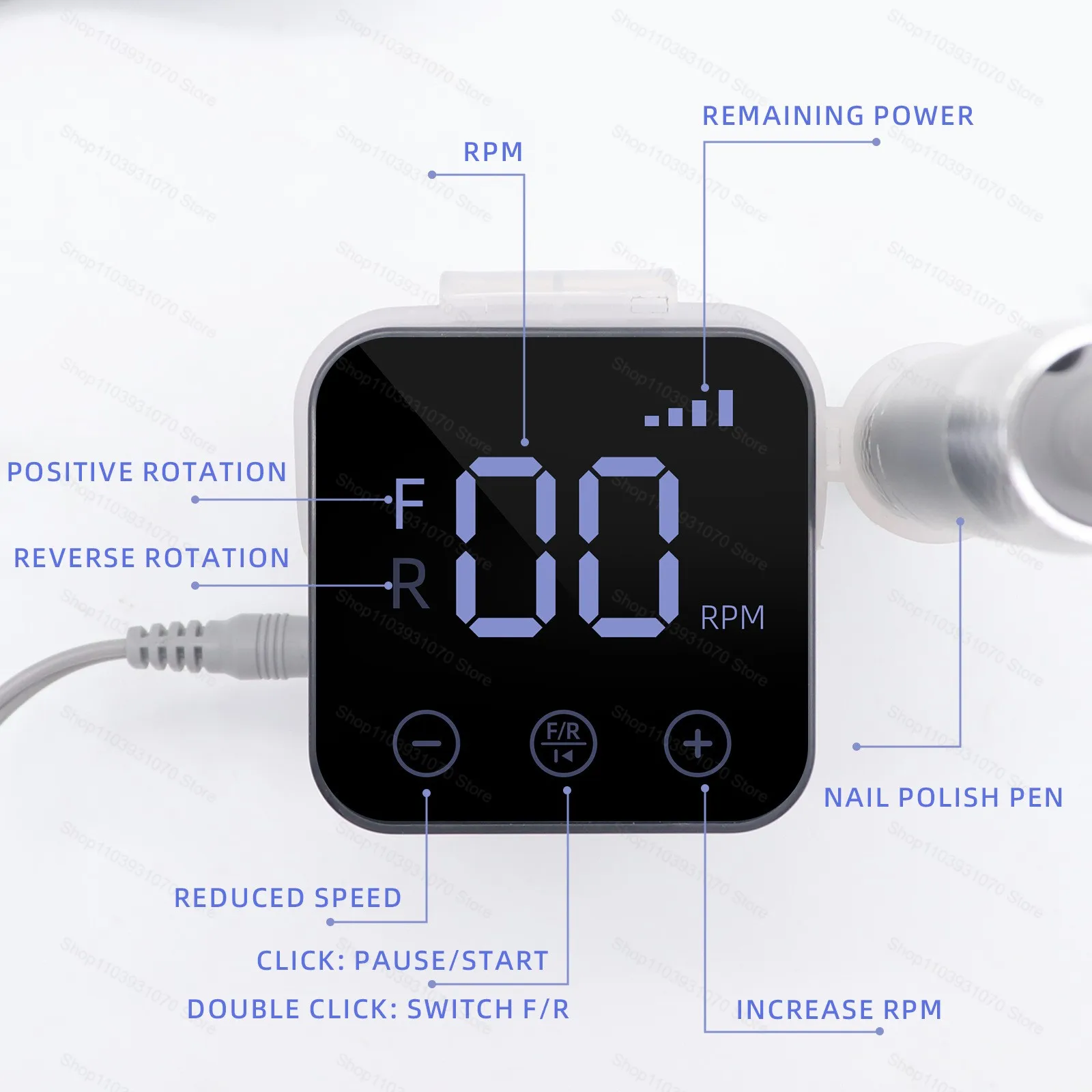 Profissional 35000rpm elétrica portátil máquina de broca do prego display led recarregável baixo ruído arquivo do prego para manicure ferramenta salão beleza