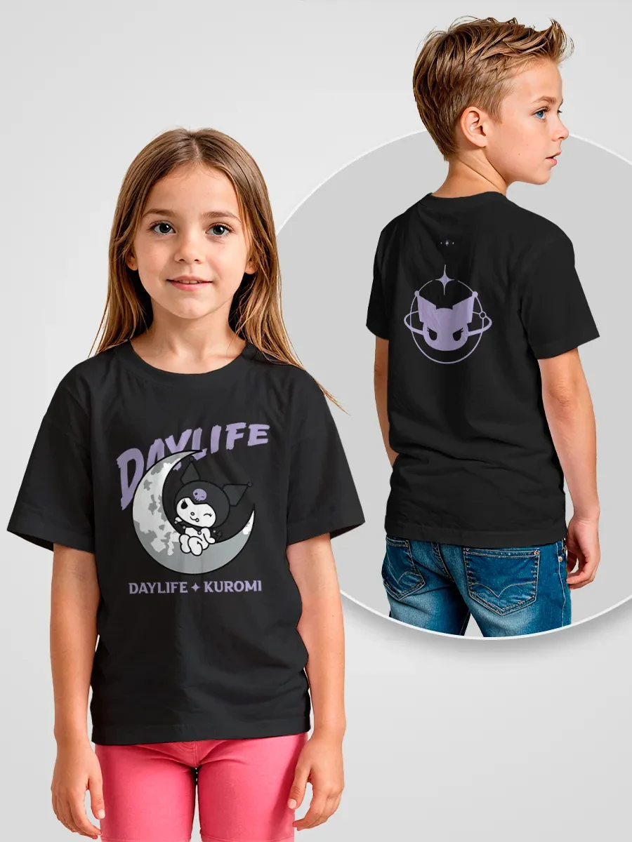 Sanrio Hello Kitty and Friends Kids Short Sleeve T Shirt Double Sided Print Cartoon Graphic Tee Boys Girls Summer Casual Tops