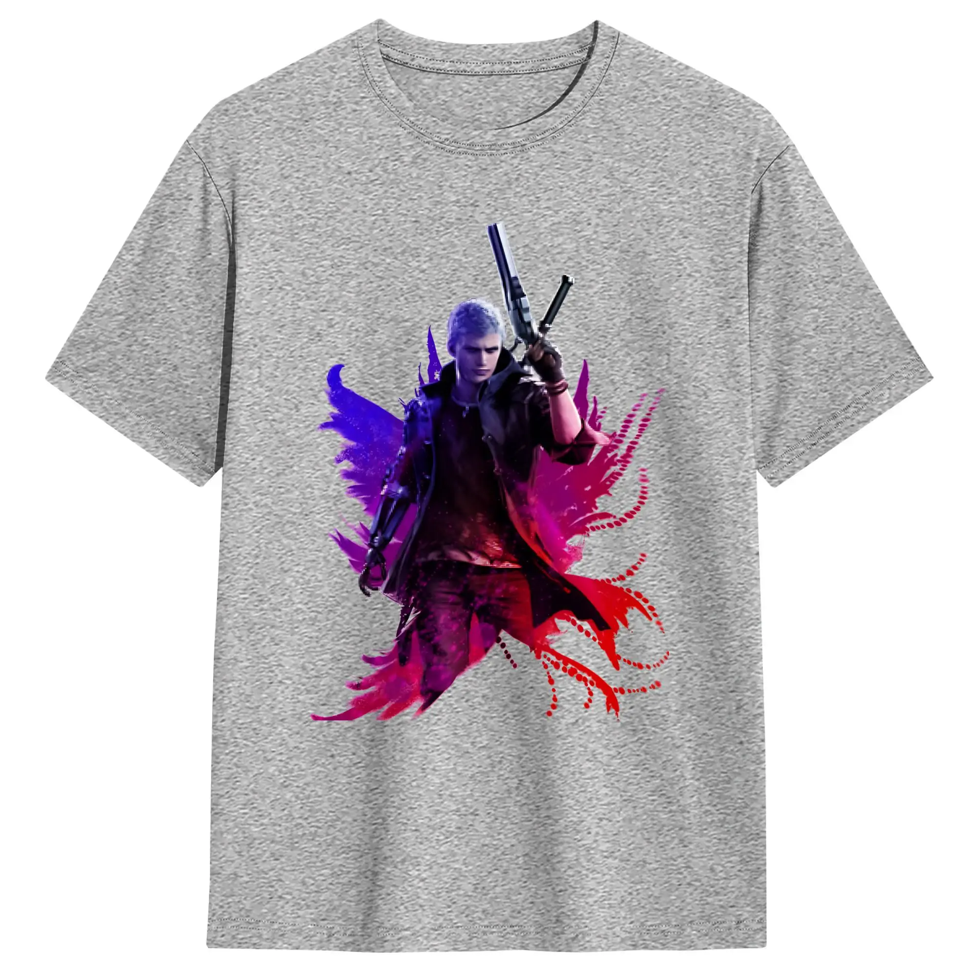 Devil May Cry Game T-shirt Vintage Washed Y2K Aesthetic Unisex Oversized Short Sleeve Summer Cotton Retro Streetwear Hot Sale