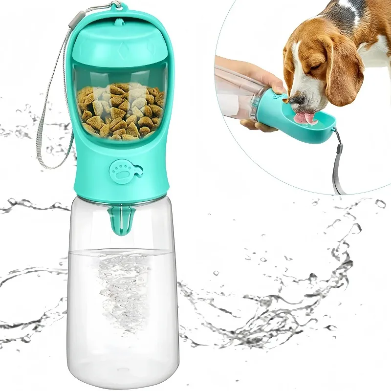 

Pets Dog Water Bottle Portable Food Grade Material Dog Cat Travel Pet Water Cup Bottle with Food Dispenser Puppy Water Bottle