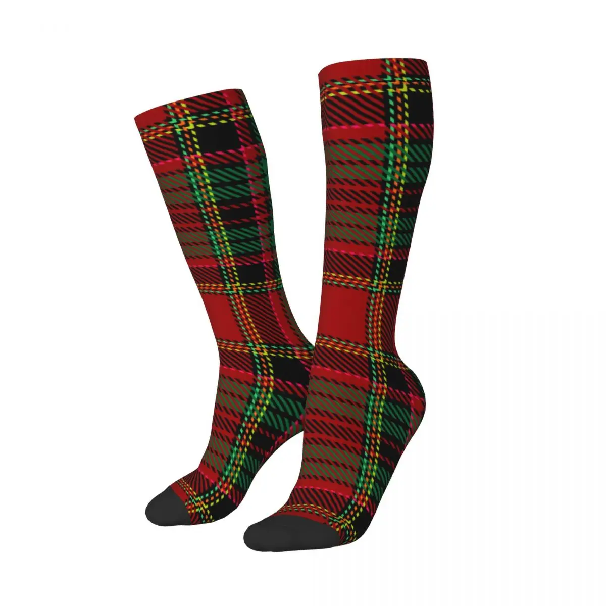 Stockings Funny Autumn Casual Warm Socks Tartan Plaid Scottish Christmas Pattern Soft Winter Knee High Socks