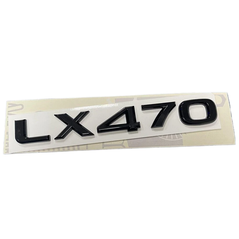 

Car Trunk Lid Gloss Black LX 470 Letter Rear Badge Decal Emblem Sticker LX470