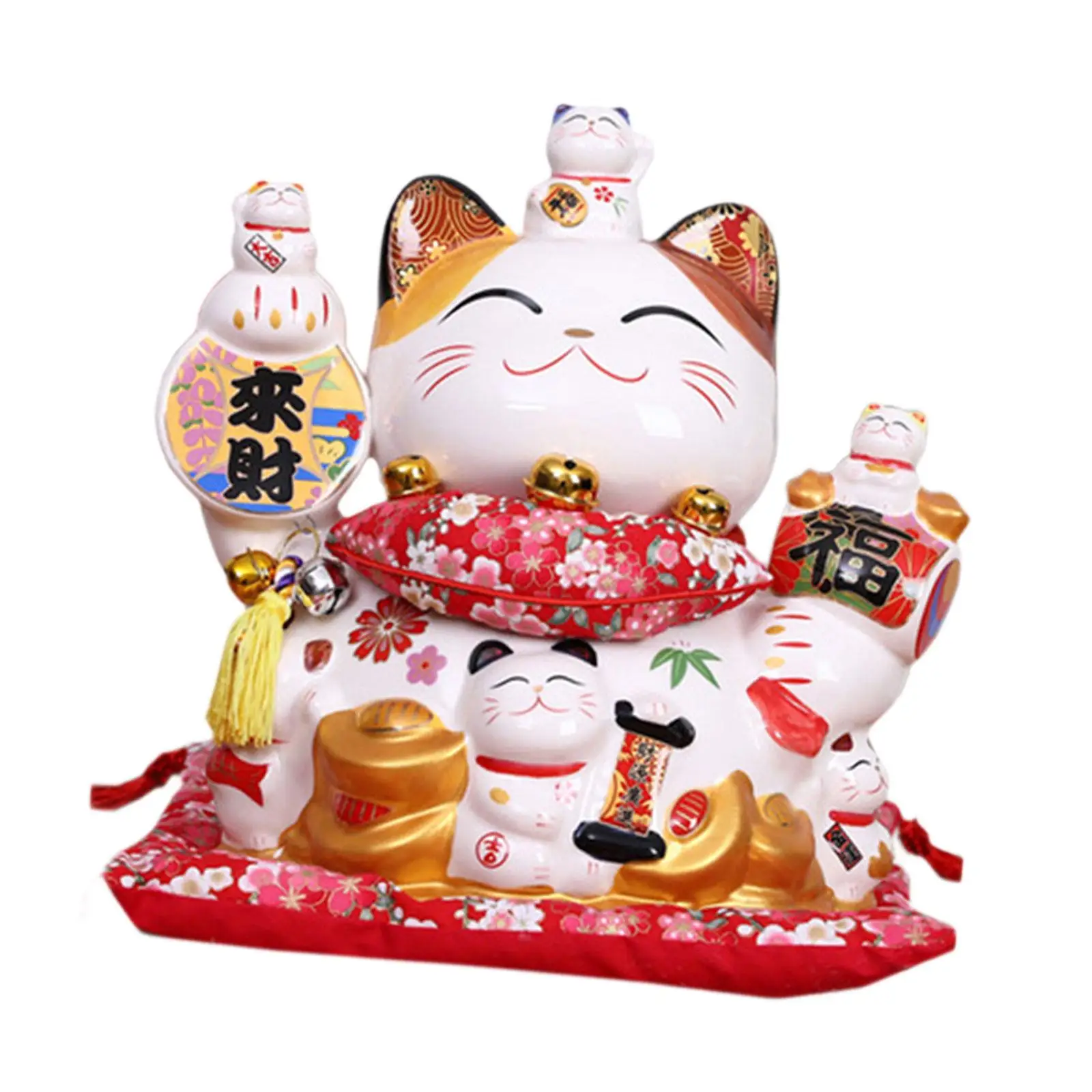 Lucky Cat Piggy Bank Decorative Birthday Gift Cat Figurine Money Saving Box for Desktop New Year Birthday Bedroom Decorations