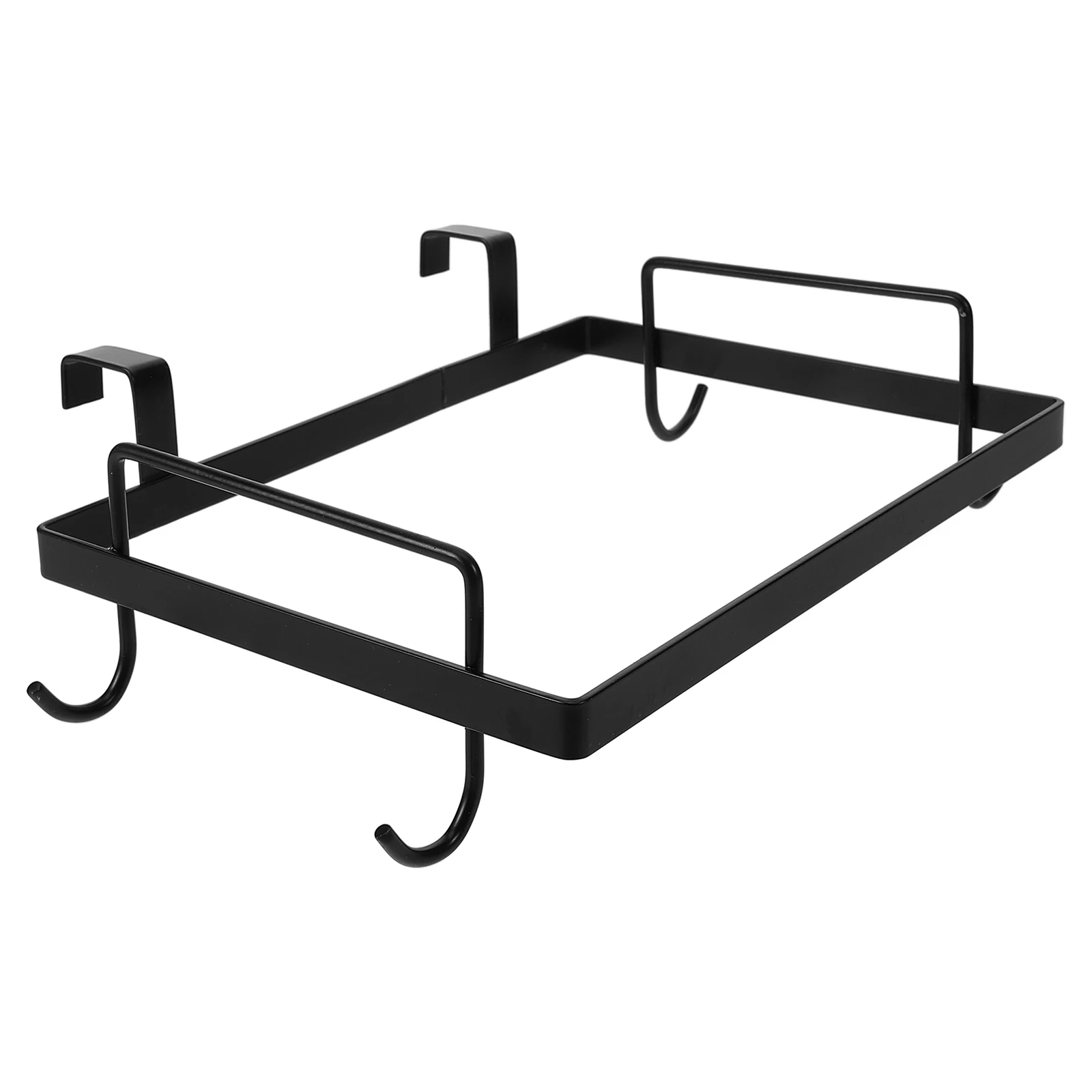 

Iron Garbage Bag Rack Creative Plastic Bags Holder Multi-functional Towel Hanger Storage Shelf for Kitchen Bathroom(Black)