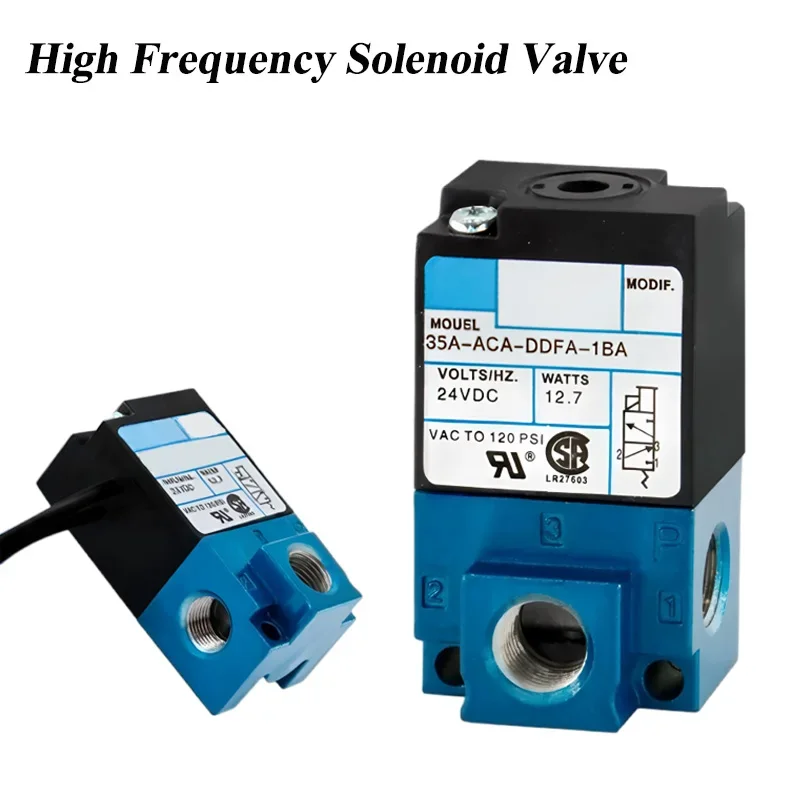 HLH High Frequency Solenoid Valve 35A-ACA-DDAA-1BA Pilot-Operated 35A-ACA-DDBA-1BA 12/24V 5.4W 12.7W With Tube Fittings And Muff
