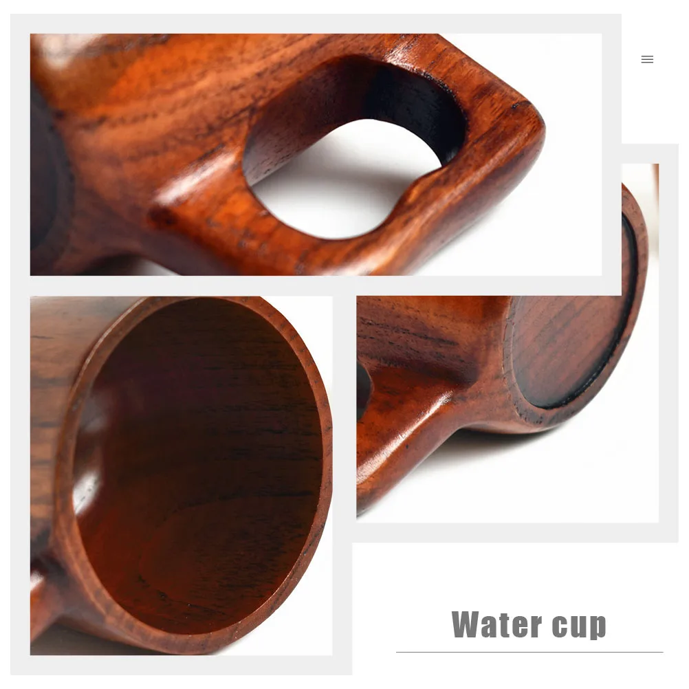 

Premium Wooden Coffee Mug For Men Home Office Outdoor Use 12Oz 350Ml Hot Beverage Cup Multi-Functional Wood Drinking Mug