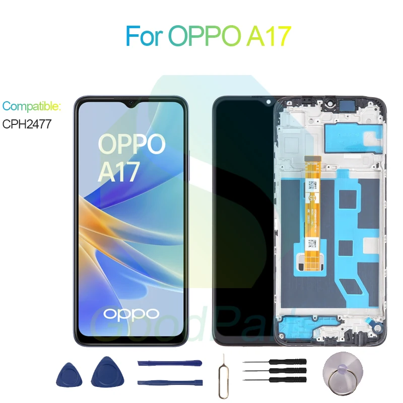 For OPPO A17 Screen Display Replacement 1612*720 CPH2477 A17 LCD Touch Digitizer