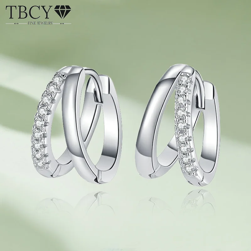 

Женская двойная петля TBCYD D VVS1, простое Оригинальное маленькое искусственное украшение из серебра 925 пробы