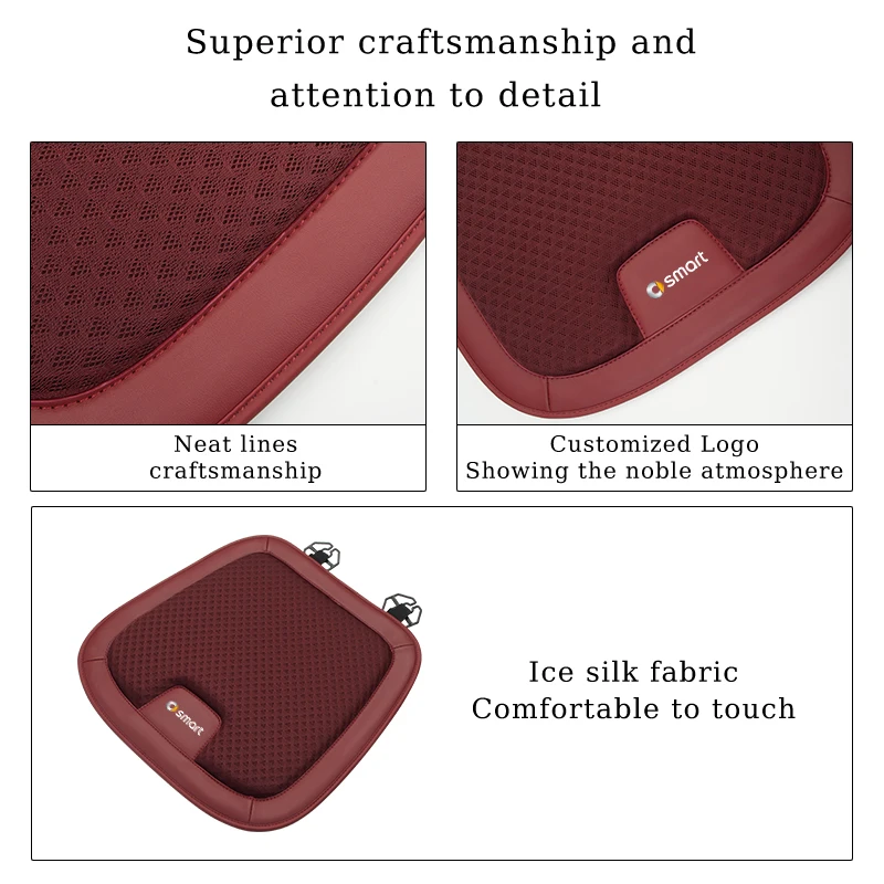 Car Seat Ice Silk Cushion Pad Anti-slip Protect Seat Cover Mat For Smart Fortwo 451 450 453 Forfour Cabrio Crossblade ROADSTER