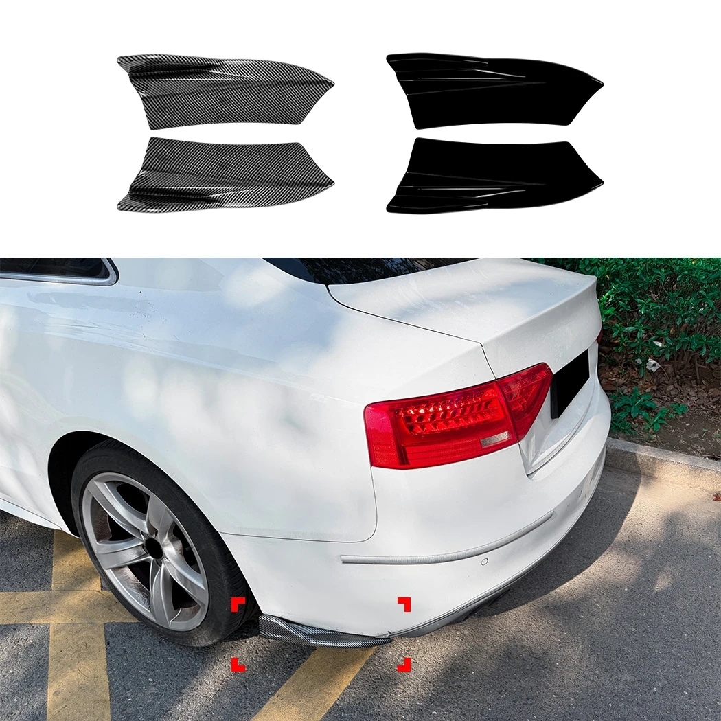 Rear Bumper Side Corner Trim For A5 For S5 For 8T For Facelift 2 Door 2013 2017 Piano Black Carbon Fiber Texture ABS Replacem