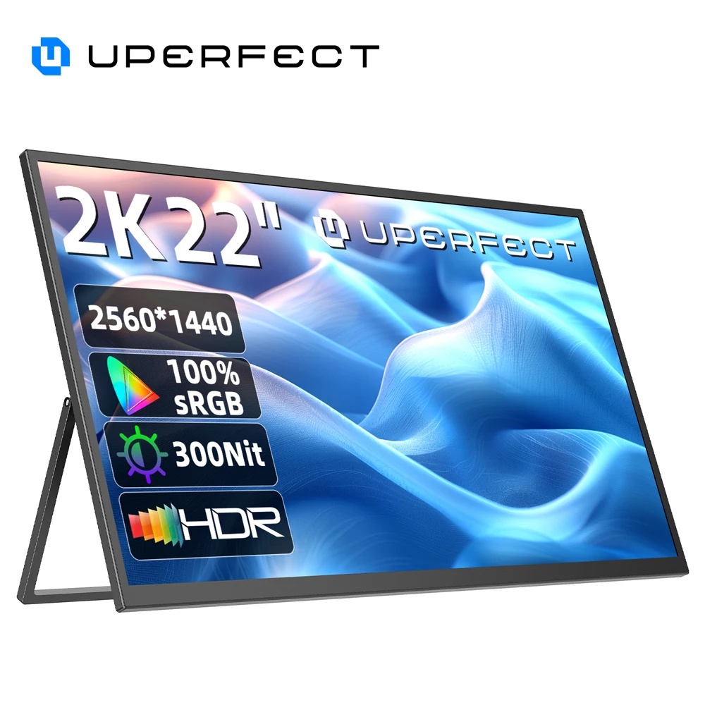 UPERFECT UMax 22 Computer Display 22inch Monitor 2K 1440P 100% SRGB IPS Screen With Stand For Laptop PC Mac Phone PS5 Game Conso