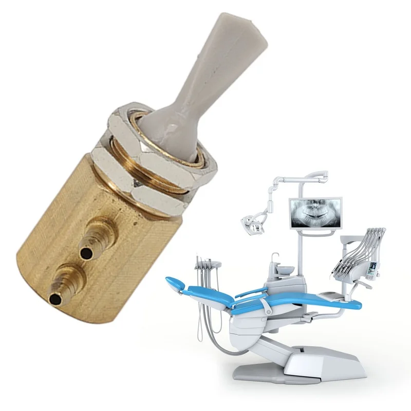 Elettrovalvola Dental Chair Unit 4 Holes Foot Valve Copper Dental Foot Control Pedal Switch Valve Part Accessory Pneumatica — dettaglio 4