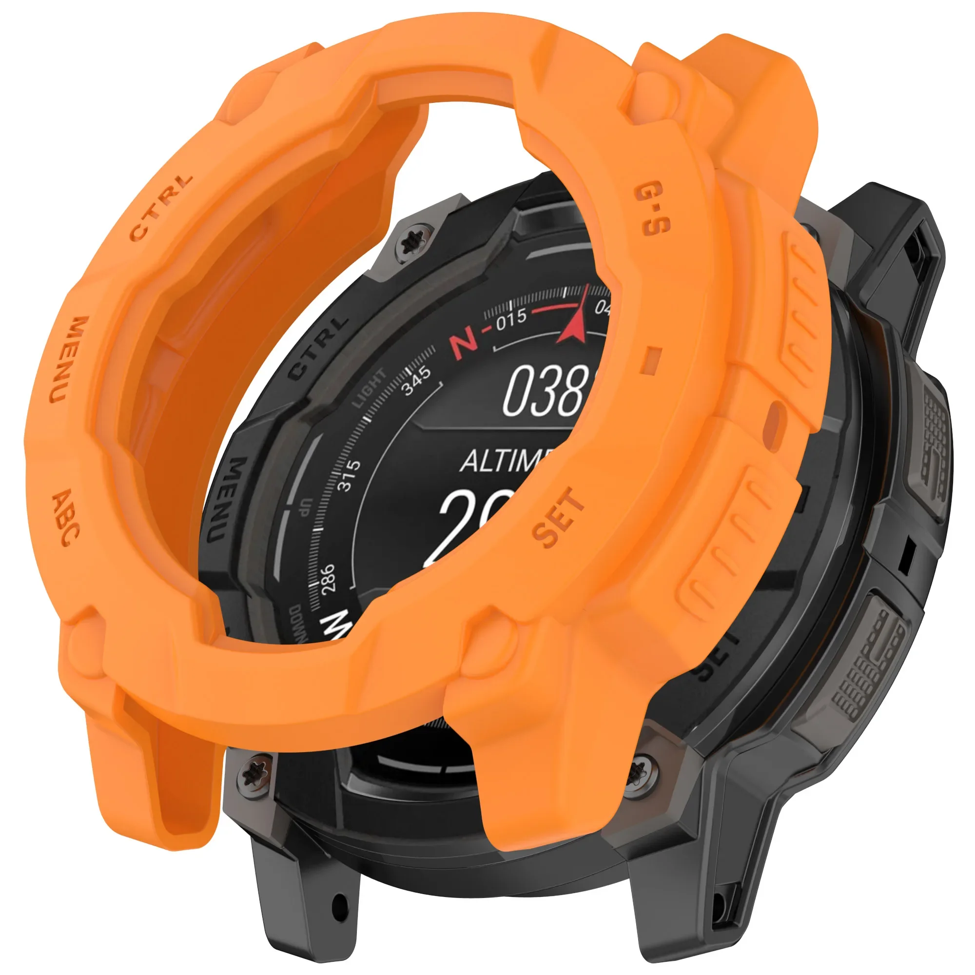 TPU Soft Silicone Case / Screen Protector for Garmin Instinct 3 45 mm/50 mm Hollow Out Shell Protective Cover Frame Bumper