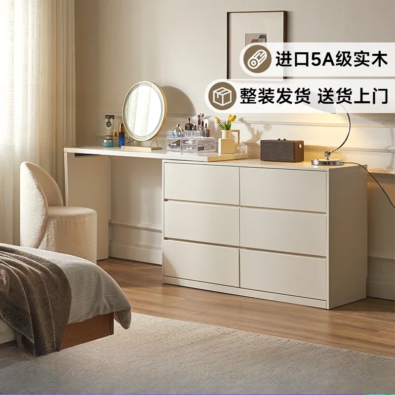 

All solid wood chest, bedroom dresser chest integrated living room side cabinet simple desk end of bed drawer standing cabinet