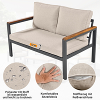 4-Piece Sectional Patio Furniture Set, Couch Sofa Chair Table for Garden, Backyard, Deck Conversations, Outdoor Furniture, Beige
