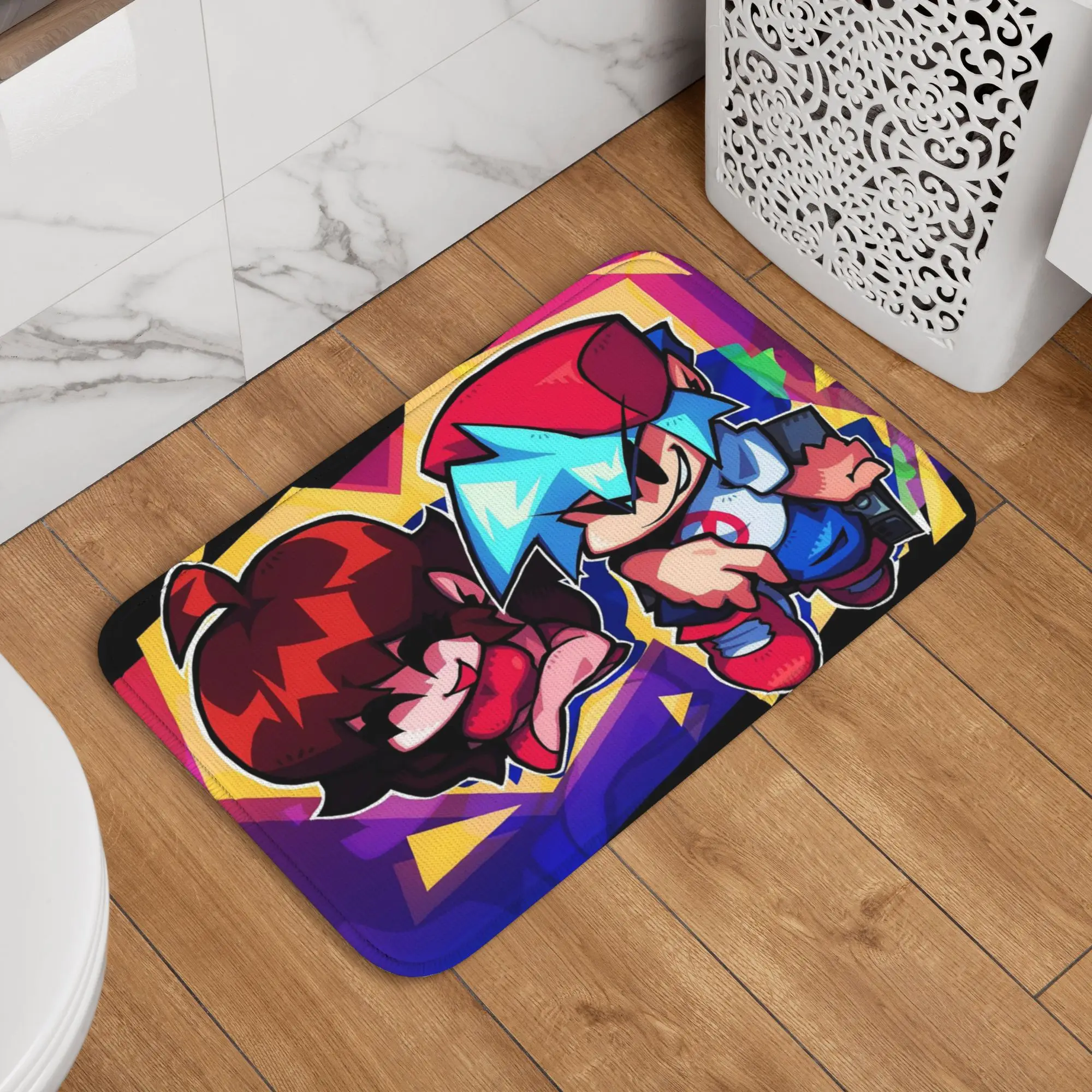FNF Bad Time Trio Friday Night Funkin Game Doormat Durable Carpet Rug Kitchen Entrance Home Floor Mat for Bathroom Footpad Mats