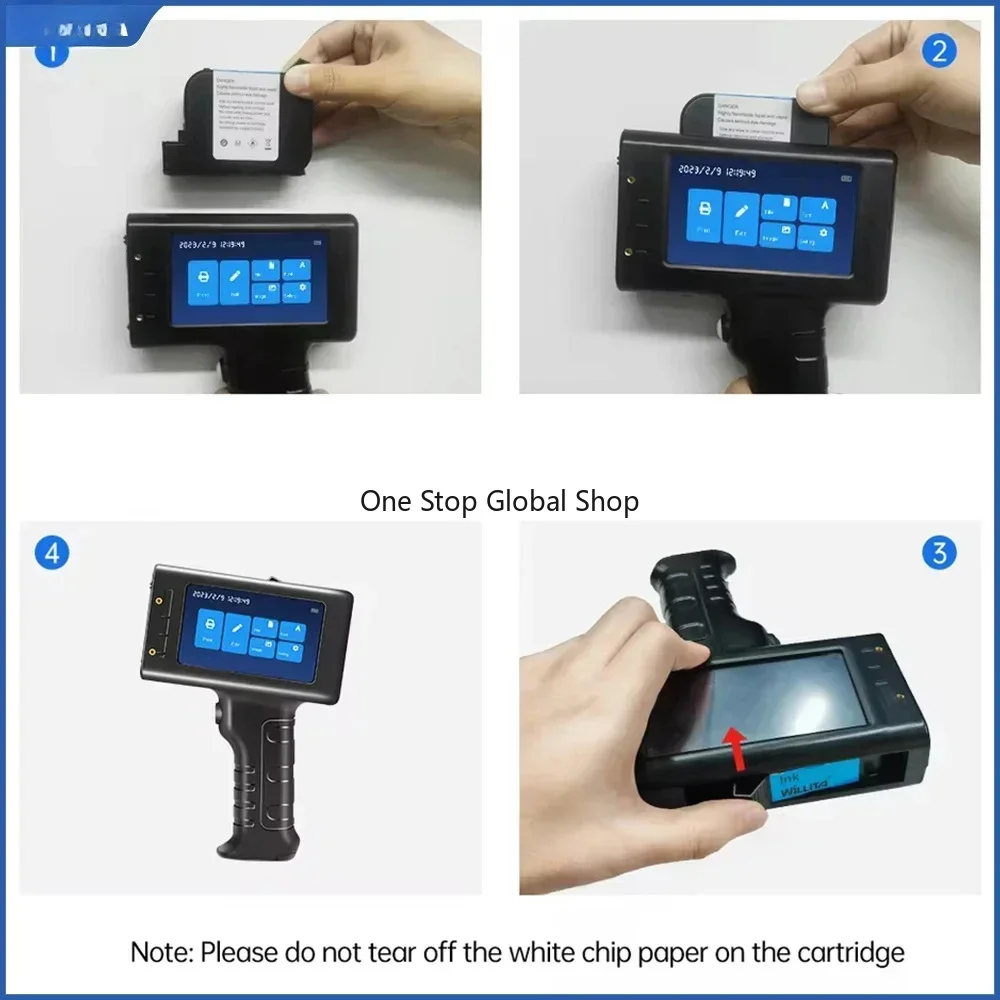 L1 Handheld Inkjet Printer 12.7mm Marking Machine QR Bar Batch Code Date Number Logo Expiry Date Label EU Stock