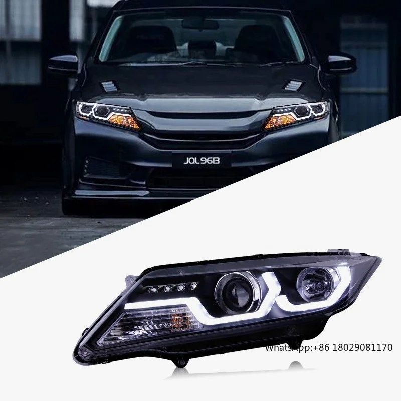 

FDS Upgrade modified LED day running lights double lens xenon headlights Front lamp for Honda CITY 2015-2019 plug and play