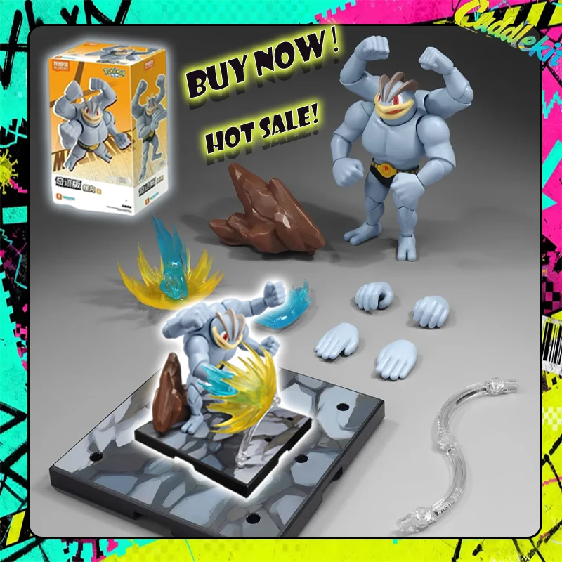 EN STOCK Blokees Pokemon Blokees Pokemon Machamp Nidoking Kit de Modelo Articulado y Ensamblado, Figura de Acción Coleccionable, Juguetes de Anime