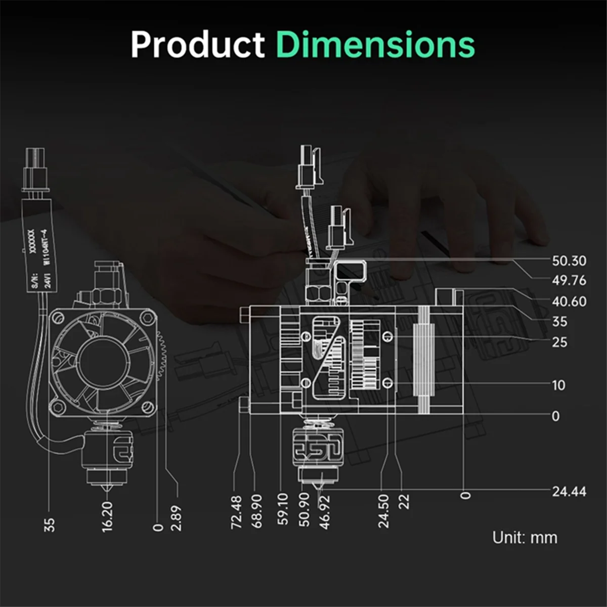 

New H2 V2S Lite for REVO Extruder Direct Drive Hotend with E3D Revo Nozzle for Ender 3 Voron2.4 Voron V0 Vzbot 3D Printer