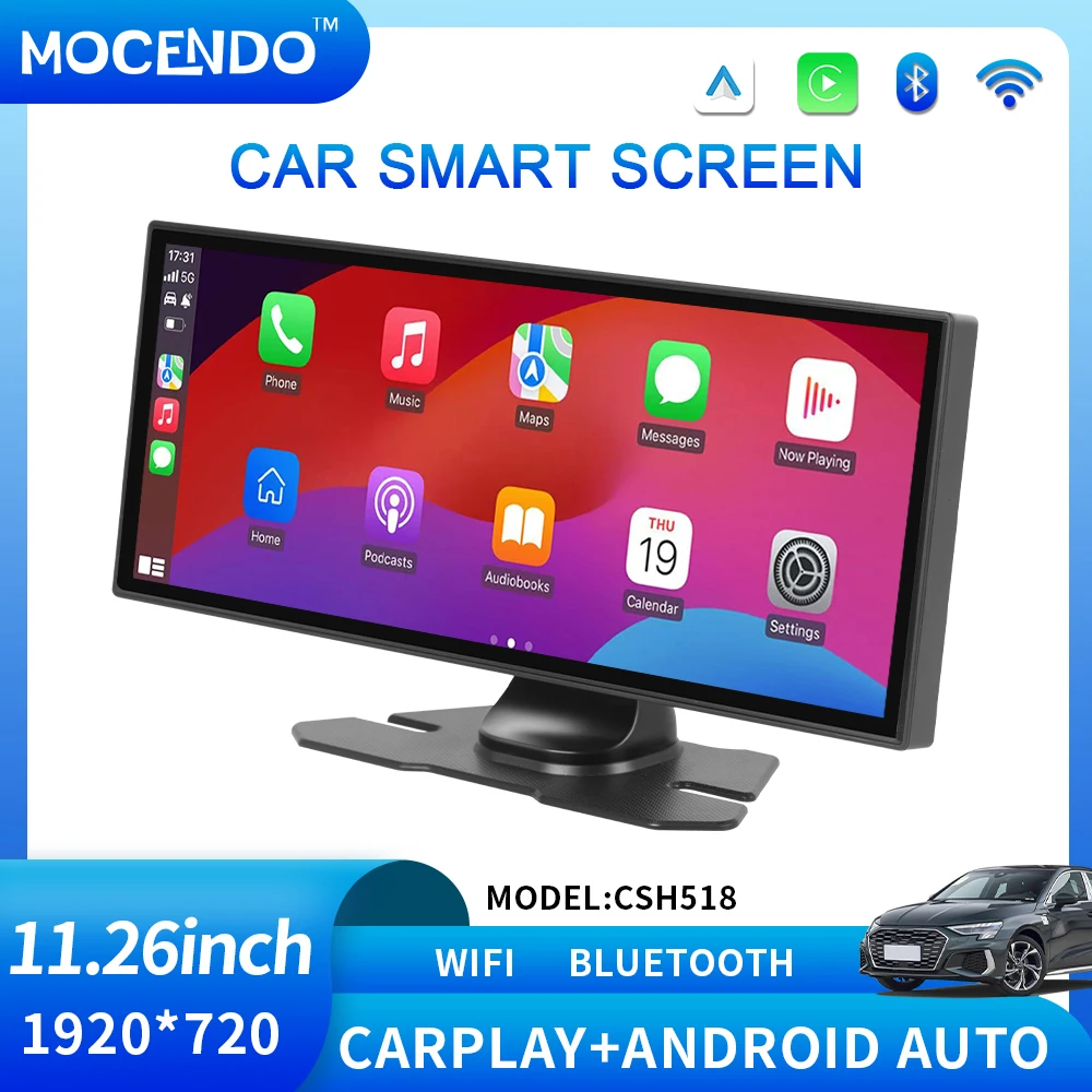 

Universal 11.26' Portable Car Multimedia Video Player Wireless Carplay ScreenVehicle Radio Player with Portable Carplay Function