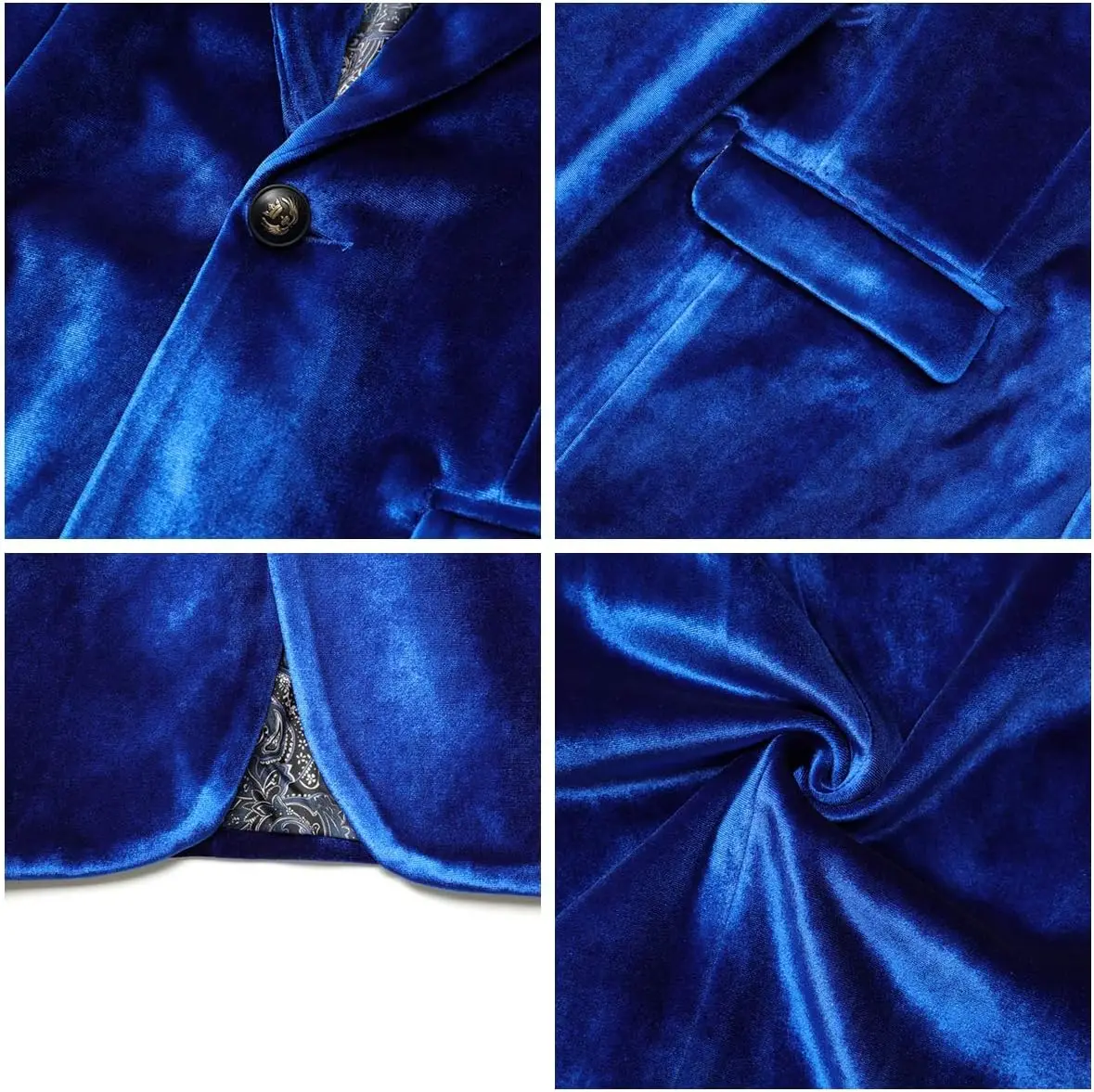 Ween Charm Velvet For Men Slim Fit One Button Sport Coat Tuxedo For Prom Wedding Party Dinner