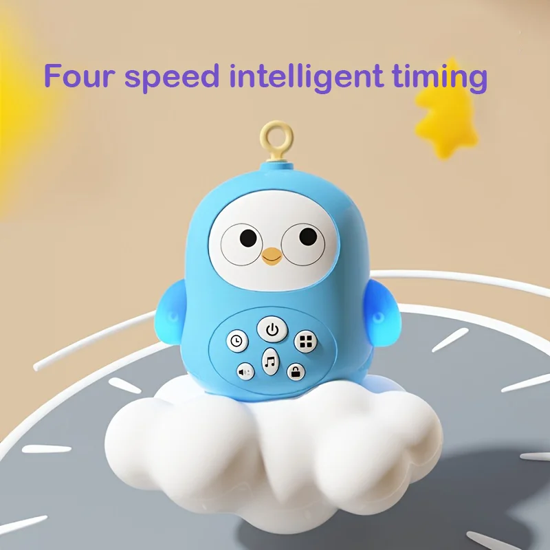 360 °   Móvil Musical para Cuna de Bebé, Luz Nocturna Giratoria, Juguete con Campana para Cama, Temporizador de Cuatro Velocidades, Sonajero Colgante para Bebés Recién Nacidos, Regalo para la Mesita de Noche