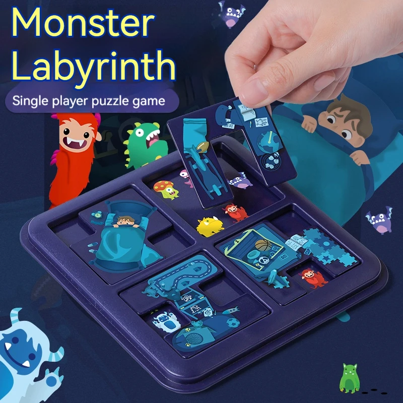 Puzzle Monster Labirinto Strategia Giochi da tavolo Portatile Nascondino Multiplayer Gioco da tavolo interattivo per feste Giocattoli Regalo per