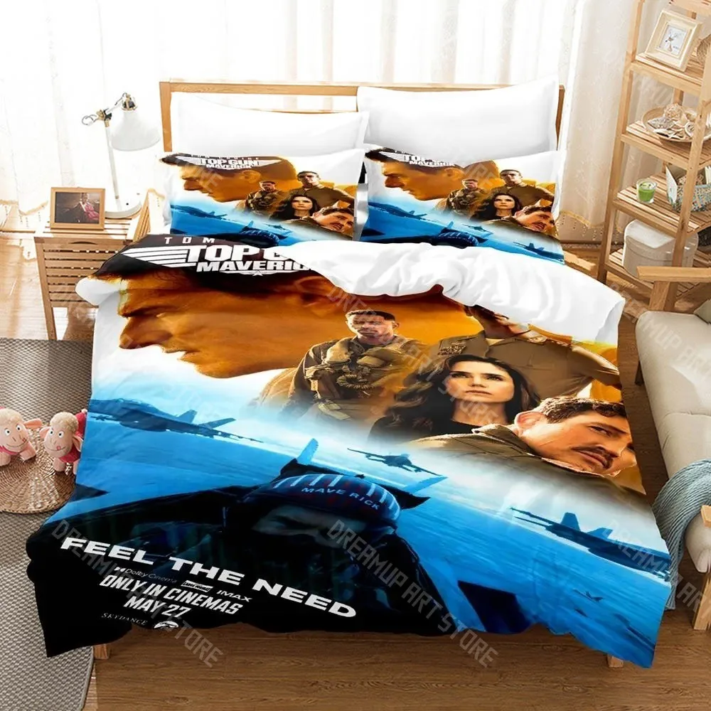 3D Printed Top Gun Maverick Movie Bedding Set for Boys Girls Duvet Cover Pillowcase Twin Queen King Full Single Double Sizes
