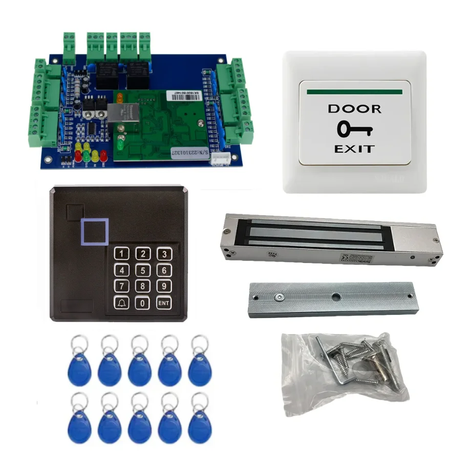 TCP/IP-netwerk Toegangscontrolepaneelsysteem met vier deuren via pc-bediening met RFID-kaart en elektromagnetisch slot