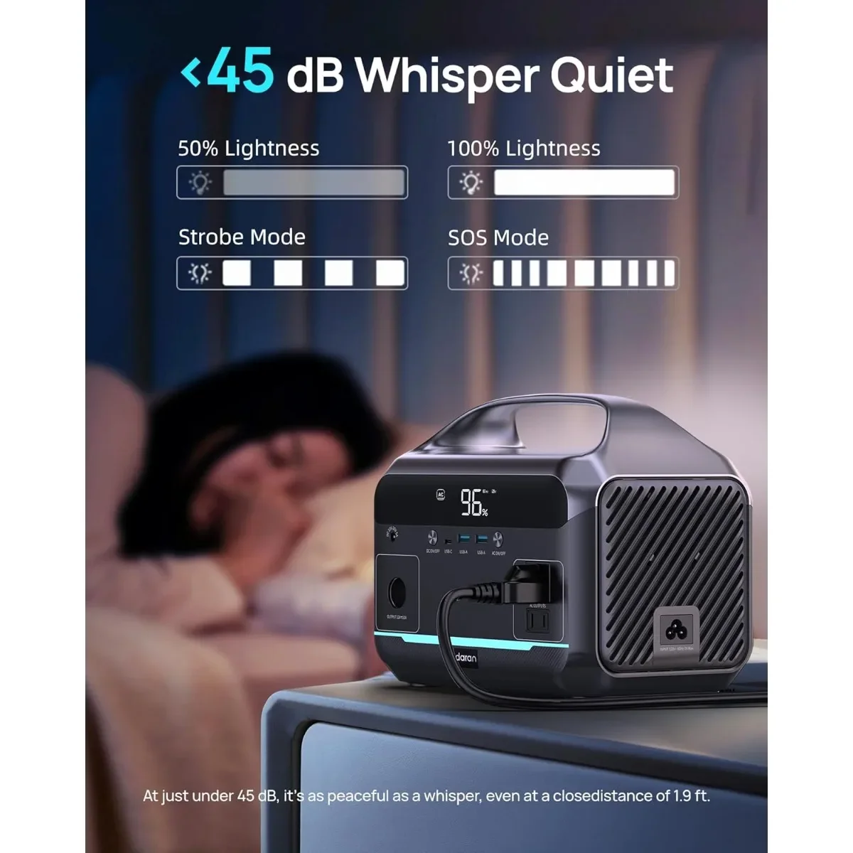 Central eléctrica portátil de 600 W, batería LiFePO4 de 288 Wh, 3 salidas de CA, generador solar para acampar al aire libre, viaje en RV, respaldo en casa.