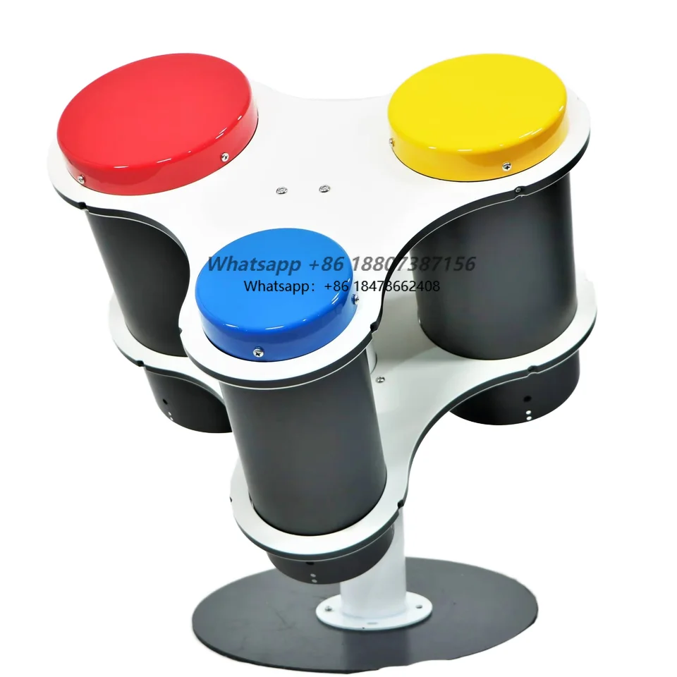 Rainbow Bongos Percussion Drums Set Three Congas with Steel and Aluminum Material for School and Shopping Mall Playgrounds