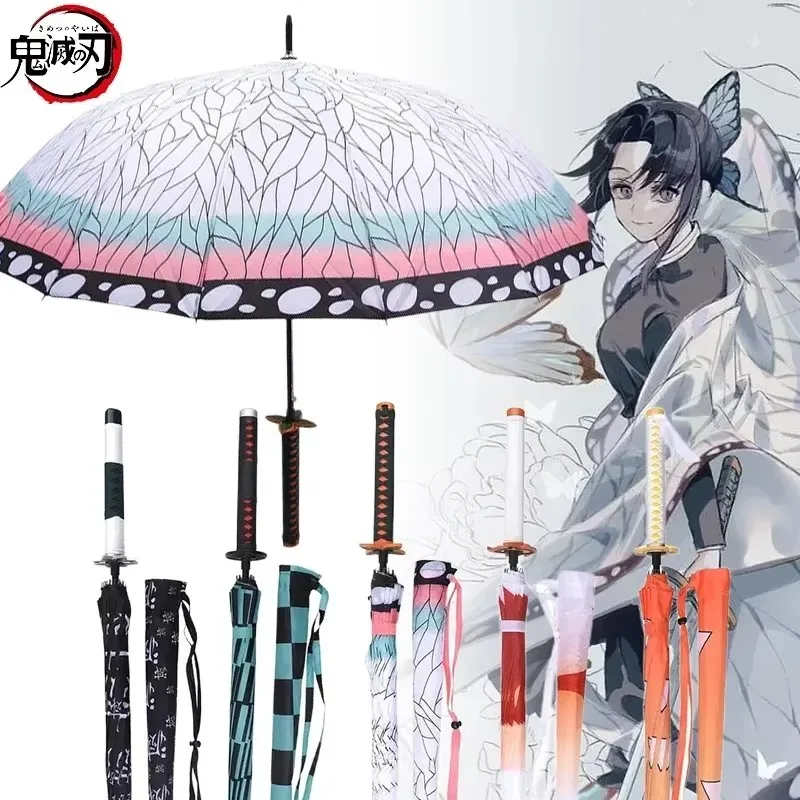 

Demon Slayer Katana Umbrella Sword UV Blocking Black Anime Shinobu Ninja Knife Samurai Sabre Real Size Japanese Katana Umbrella