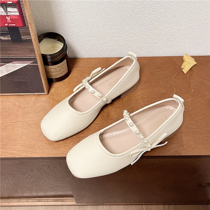 

Soft Leather Mary Jane Women's Shoes 2025 Spring/Summer New Style Gentle Style Small Fragrant Style Flat Comfortable Single Shoe